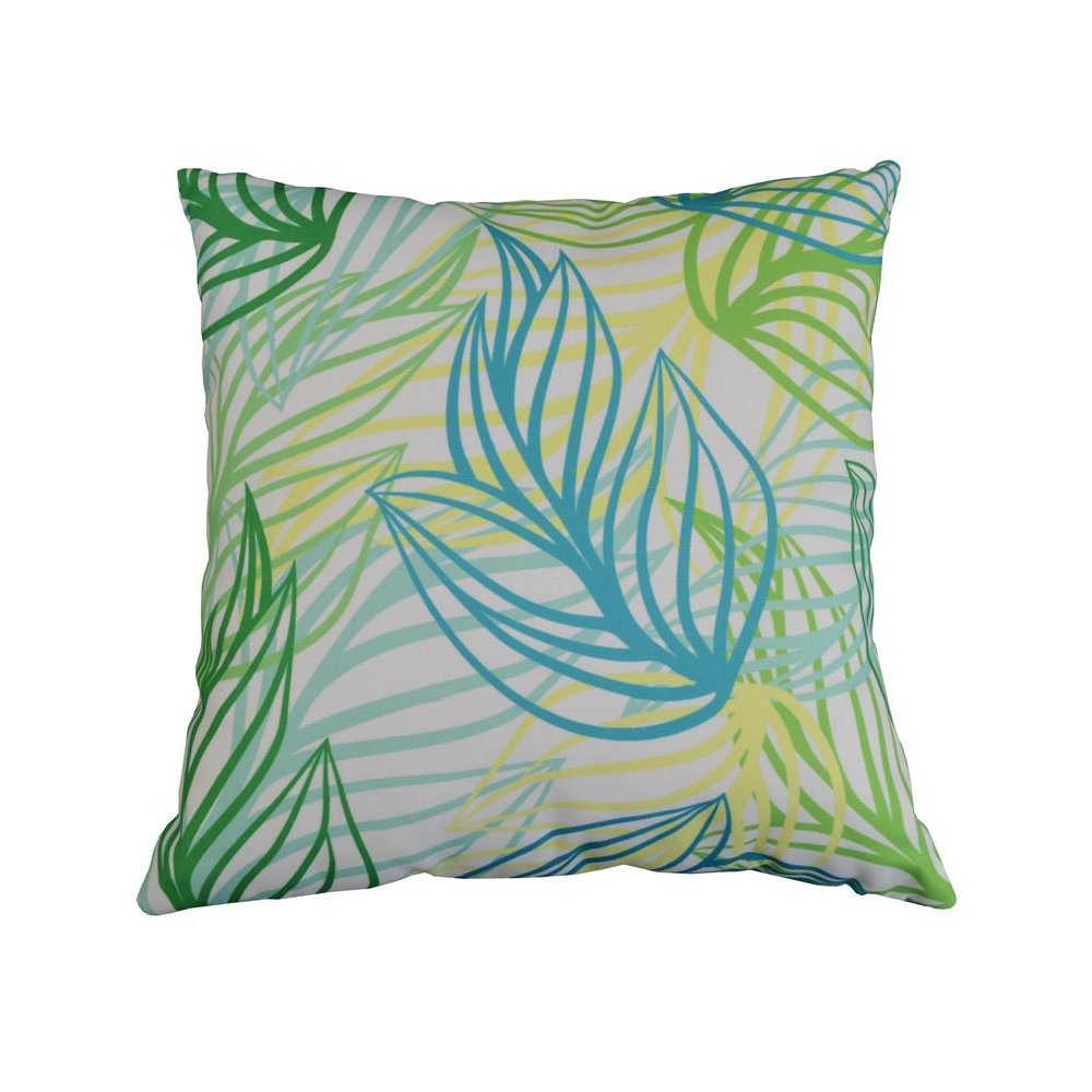 Lot de 2 coussins motif - 45 x 45 cm - feuilles vertes