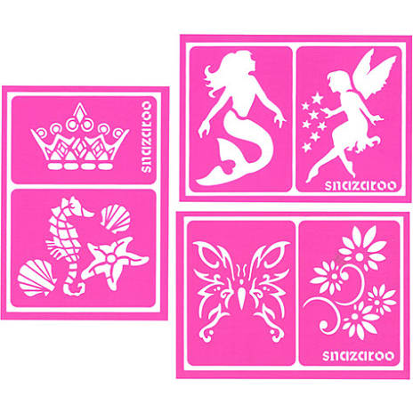 Stencils pink 6 stk. ass. selvklæbende