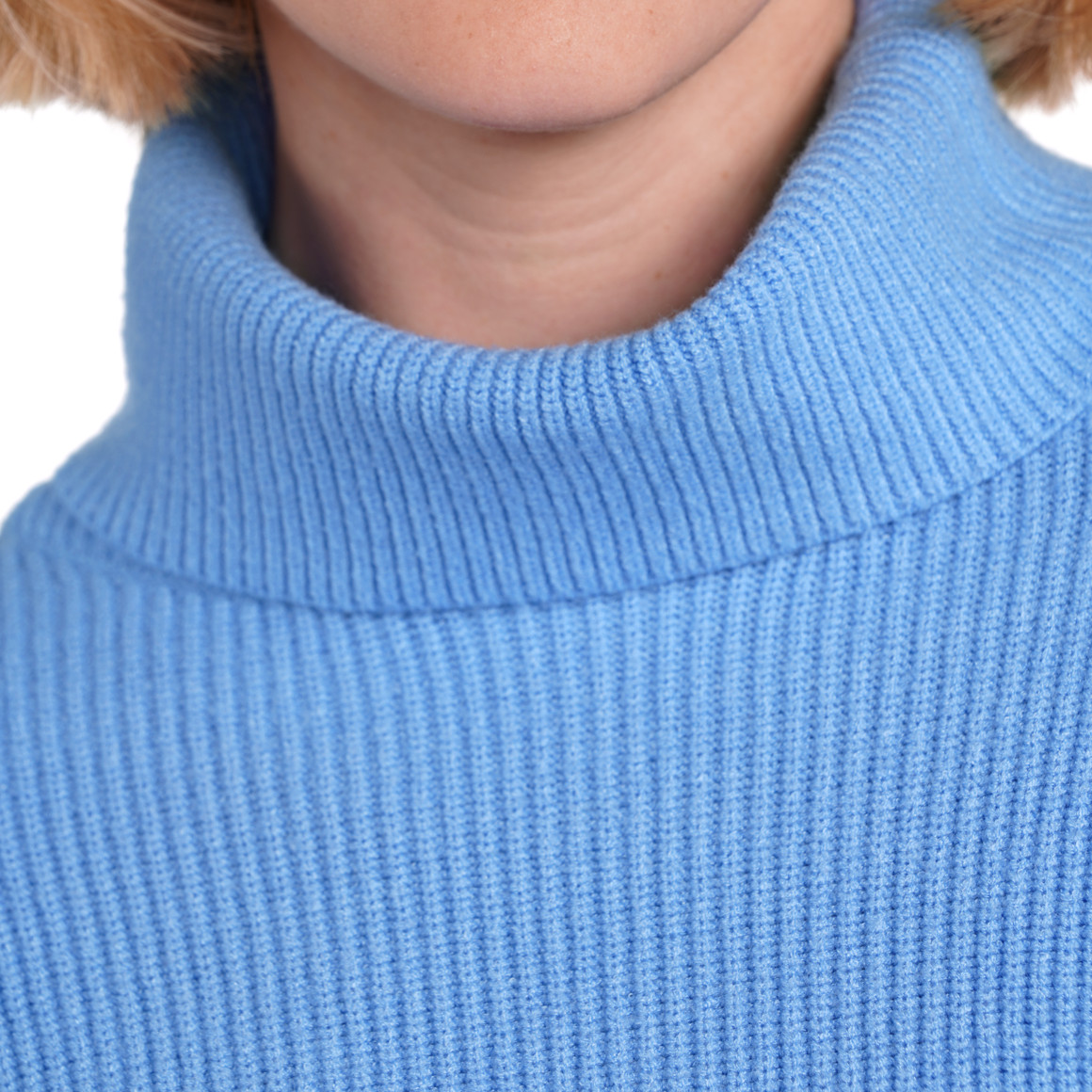 Gina Benotti Damen Strickpullover mit Rollkragen hellblau