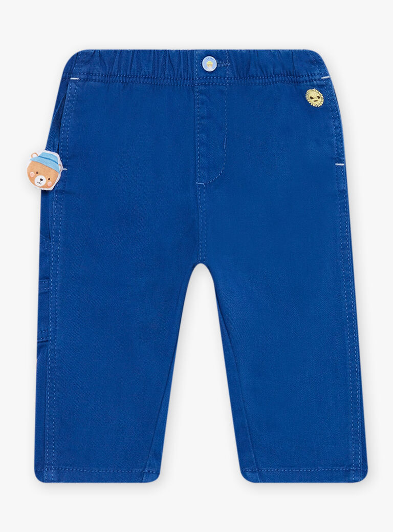 Pantalon en twill bleu