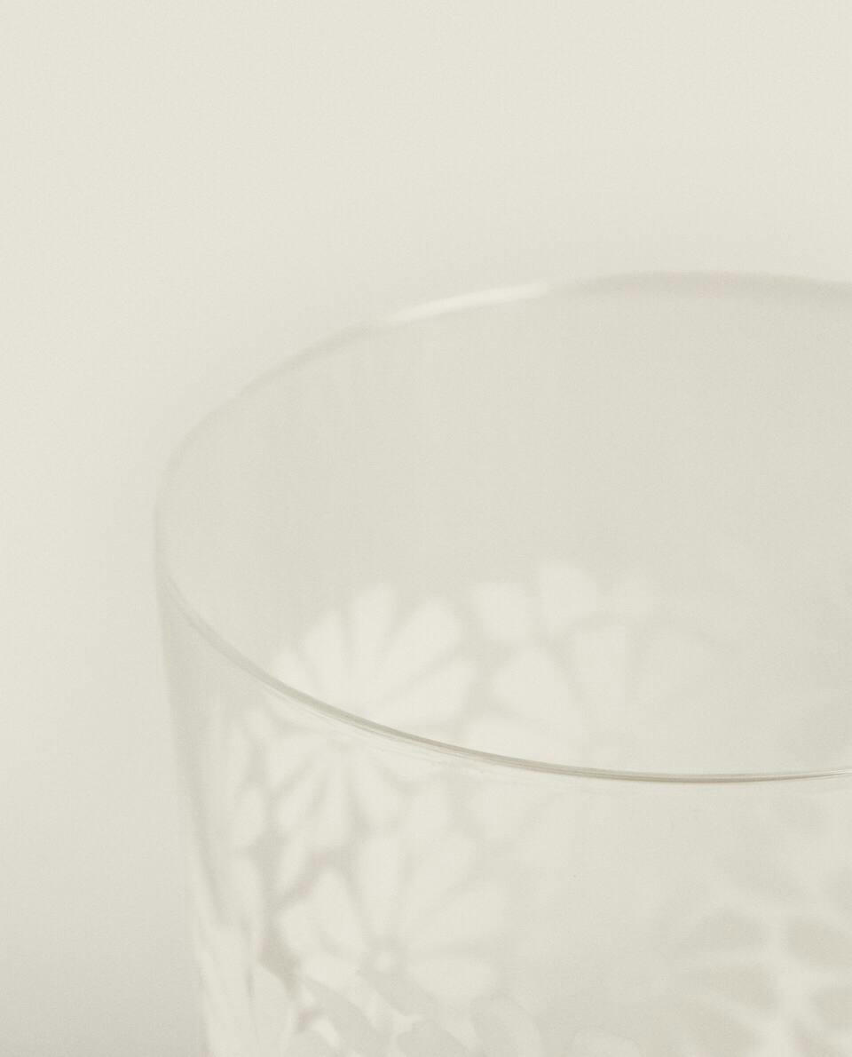 COPO DE VIDRO FLORAL