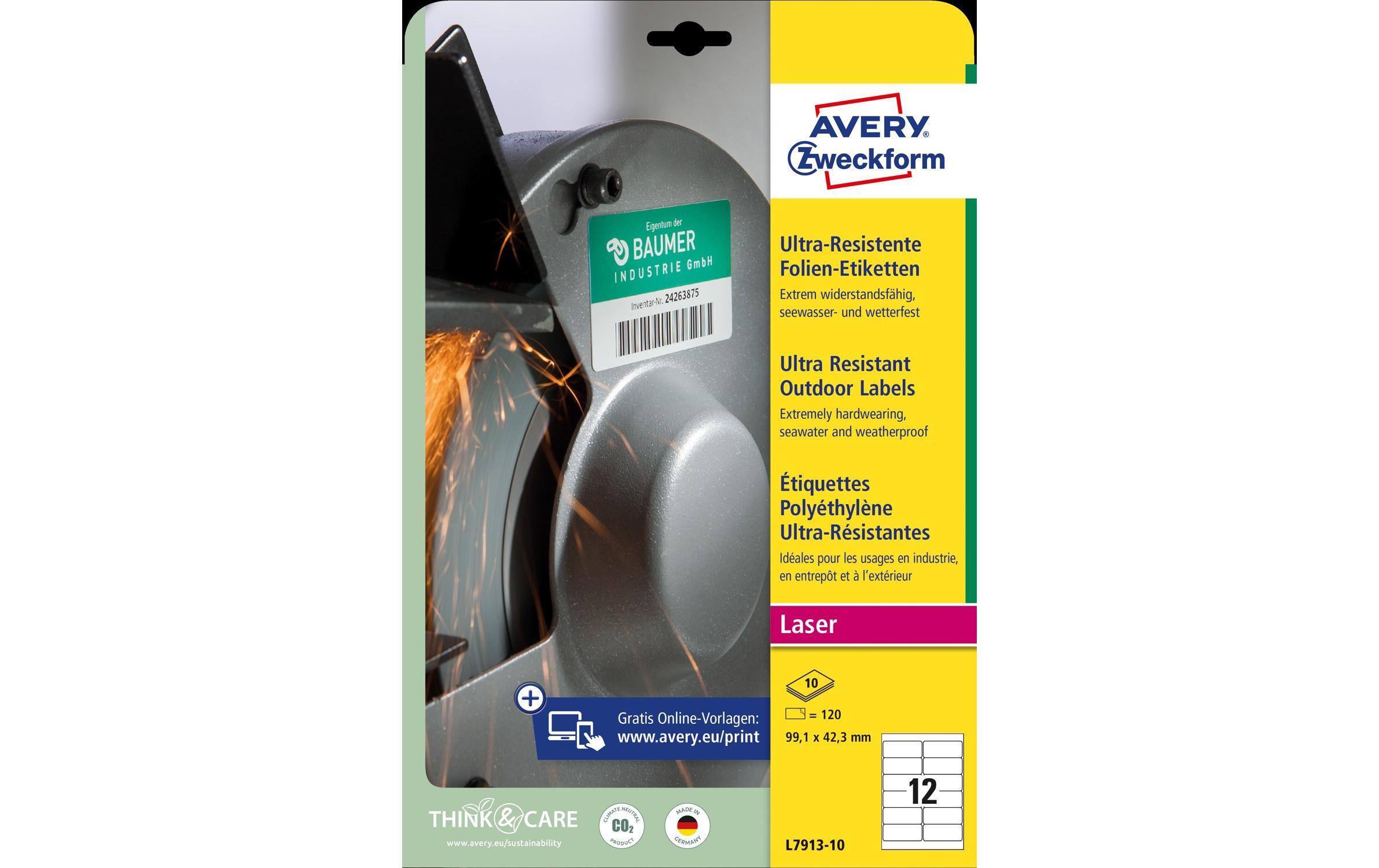Universal-Etiketten Ultra-resistent 99.1 x 42.3 mmUniverselle Etiketten für alle Drückerarten