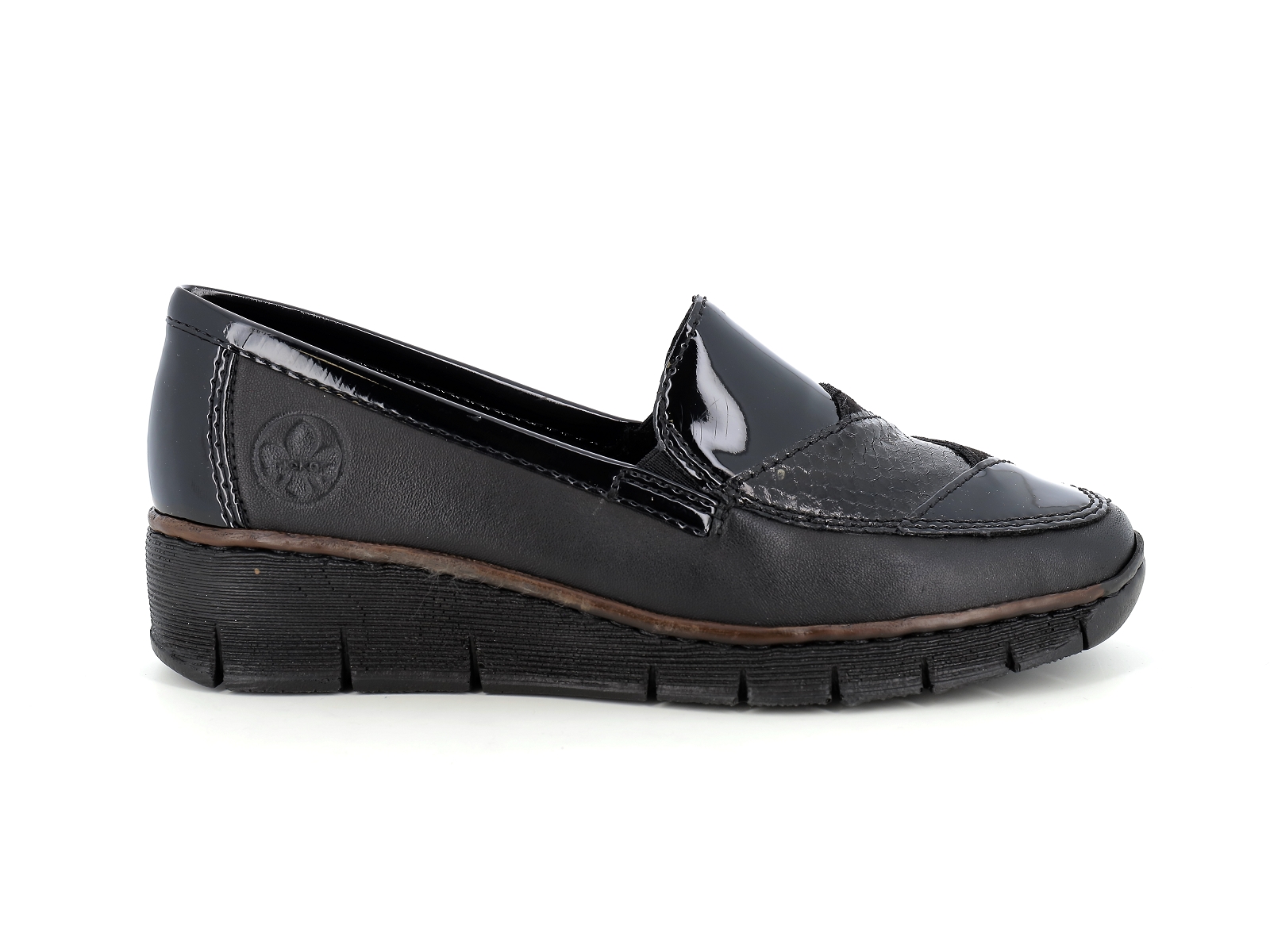Rieker-53785 Matières combinées Noir