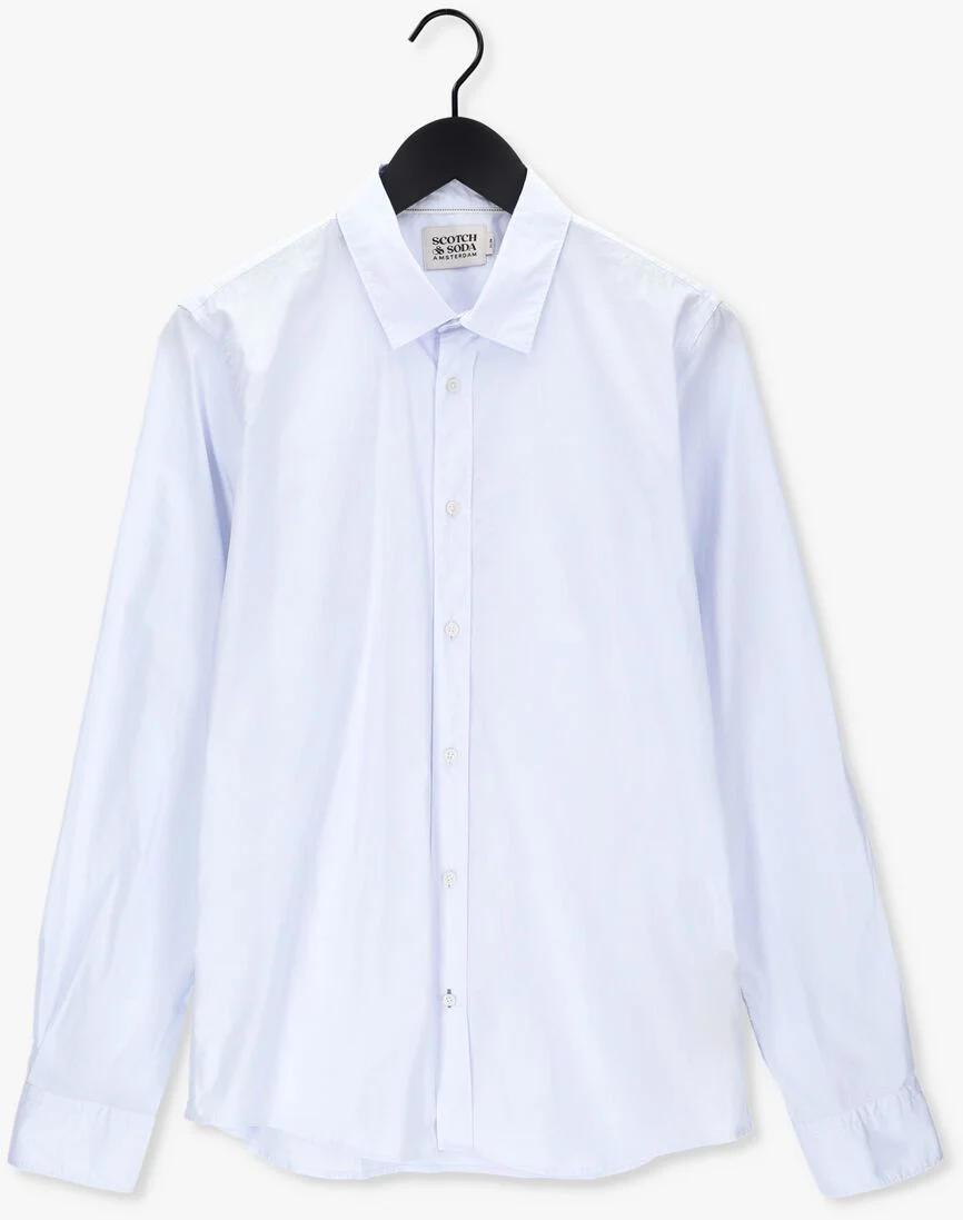 SCOTCH & SODA lichtblauwe scotch & soda casual overhemd solid slim fit shirt