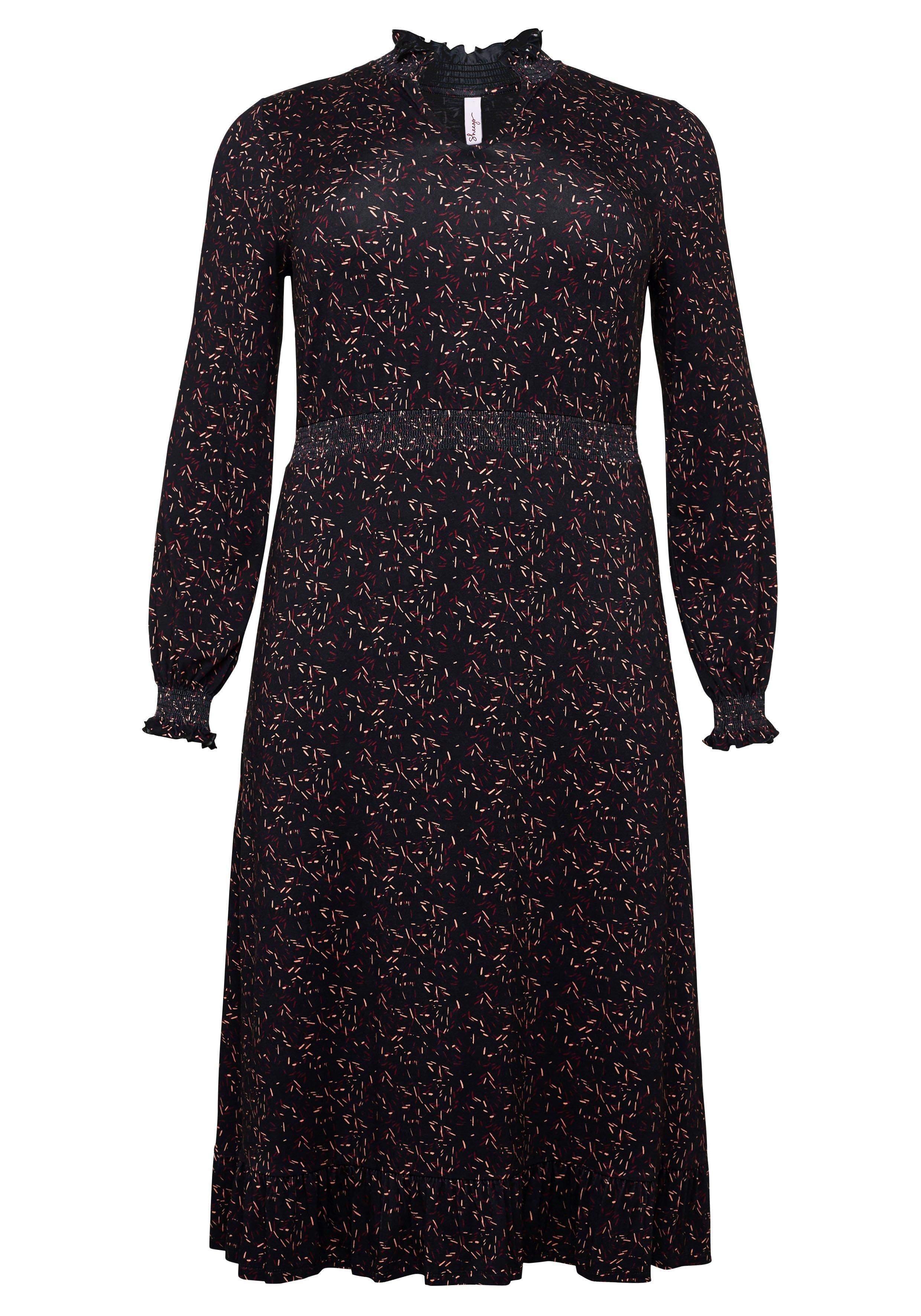 Figurbetontes Midikleid mit Smokdetails