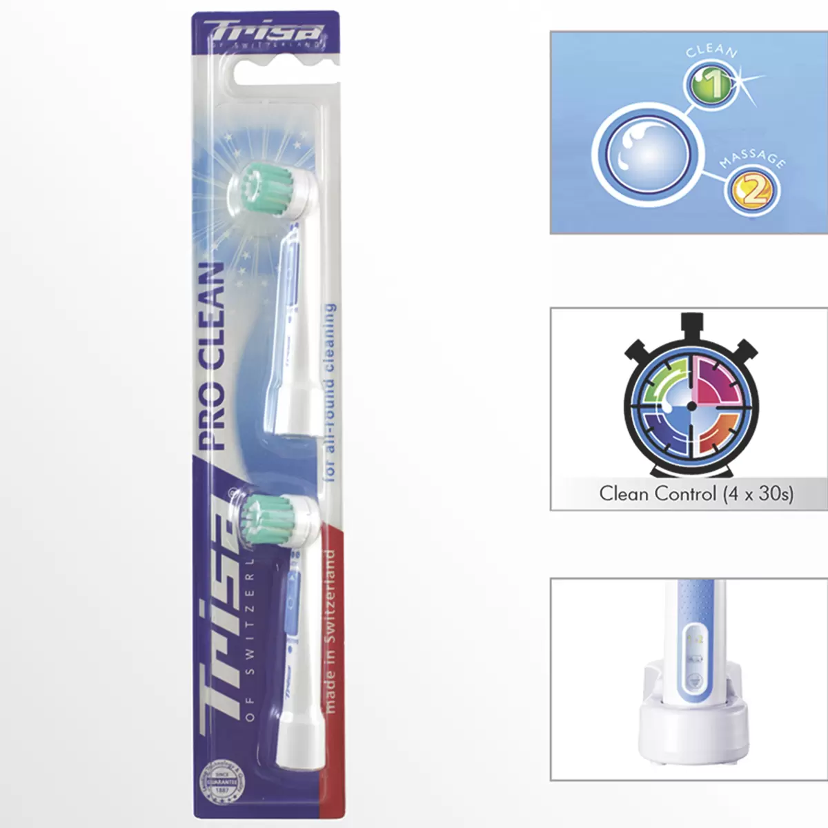 Ersatzbürsten Pro Clean türkis,weiss