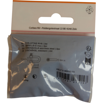 Ledent D-sluiting rvs (2 stuks)