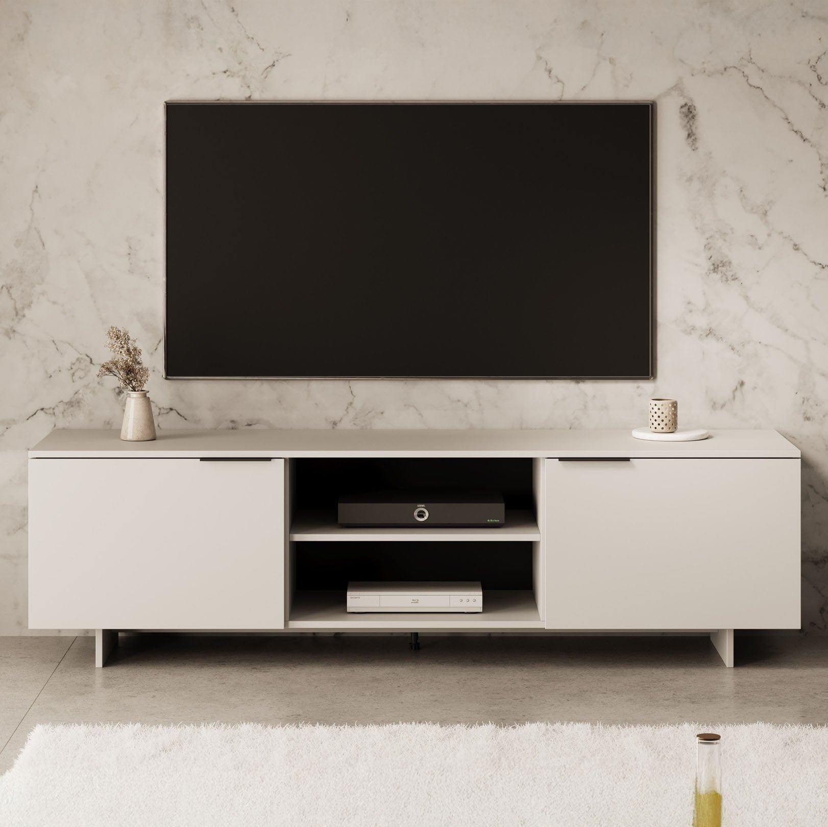 Ankara - TV-Meubel met 2 deuren - Beige - 180 cm