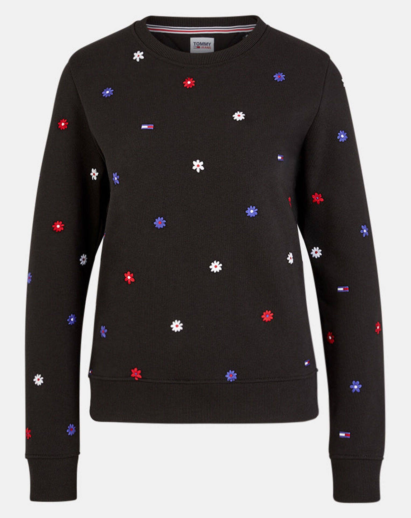 Tommy Jeans Sweat Crit Crew à fleurs noir/multicolore