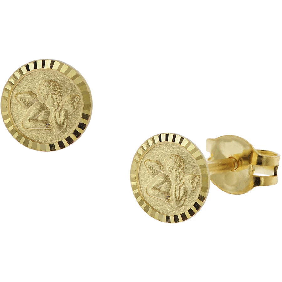 trendor Mädchen-Ohrringe 333  8K Gold Ohrstecker Engel gold