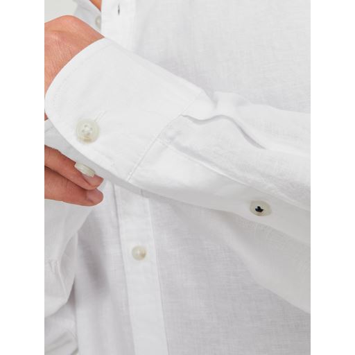 Jack&Jones Summer Band Linen Blend Skjorte, White, L