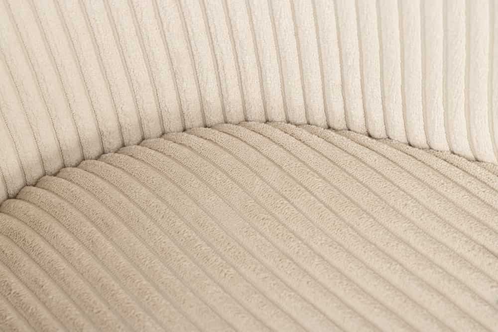 Design Stuhl LYON beige Cord schwarze Metallbeine