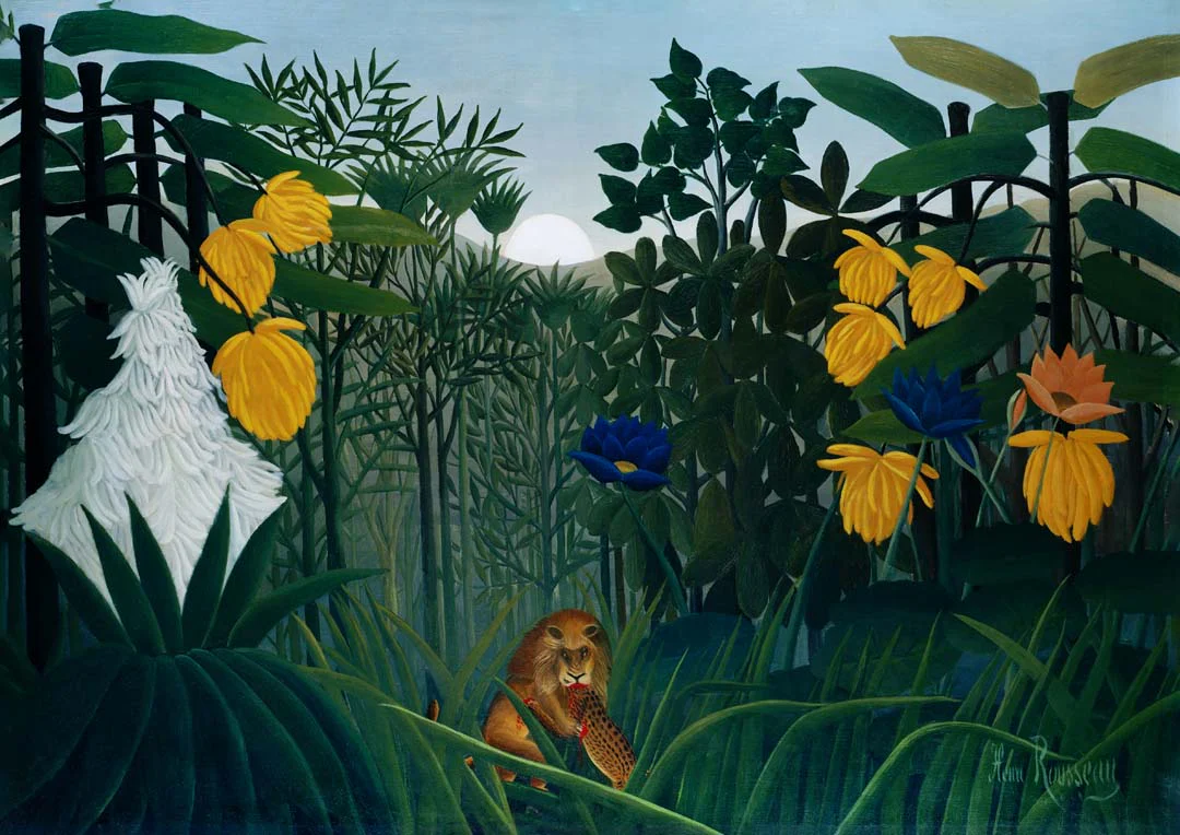Das Gastmahl des Löwen von Rousseau Kunstdruck