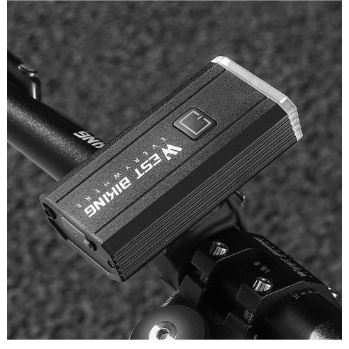 4400mAh Wiederaufladbares USB Fahrrad Licht Velo LED Warnlicht IPX6 - Schwarz