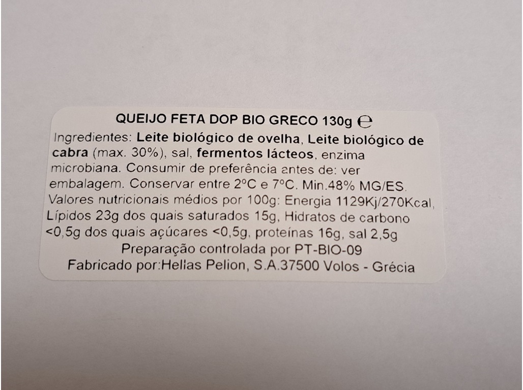QUEIJO FETA DOP GRECO BIO 130G