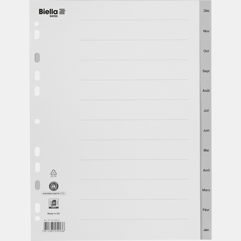 Biella Register, französisch, A4, Déc-Jan