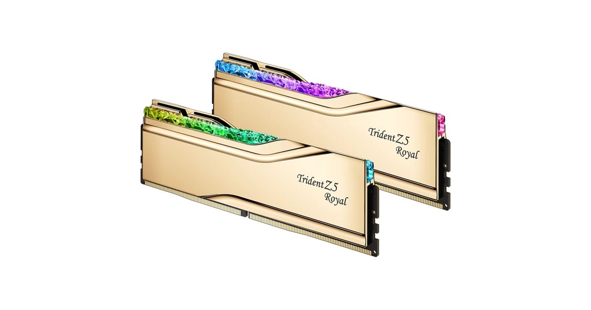 G.Skill32 GB DDR5-6000 kit werkgeheugen  (Goud, F5-6000J2836G16GX2-TR5G, Trident Z5 Royal, XMP)