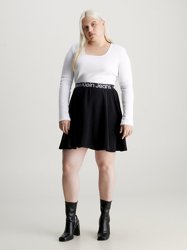 Vestido de manga comprida com fita de logotipo