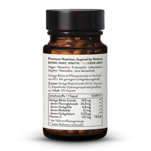 Sunday Natural Products  Ginkgo Biloba 100 mg 45:1 Extrakt