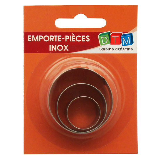 Mini emporte-pièces x3, en Inox - Ronds