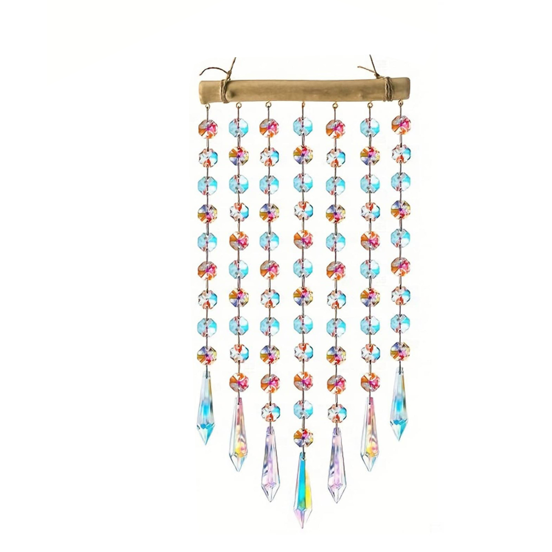 (30x15cm) Kristall Fenster Deko Regenbogen Windspiel Sonnenfänger Anhänger Outdoor Accessoire