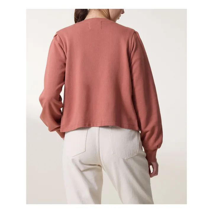 Leon & Harper Cardigan Molleton Sensas Coton Bio | Terracotta