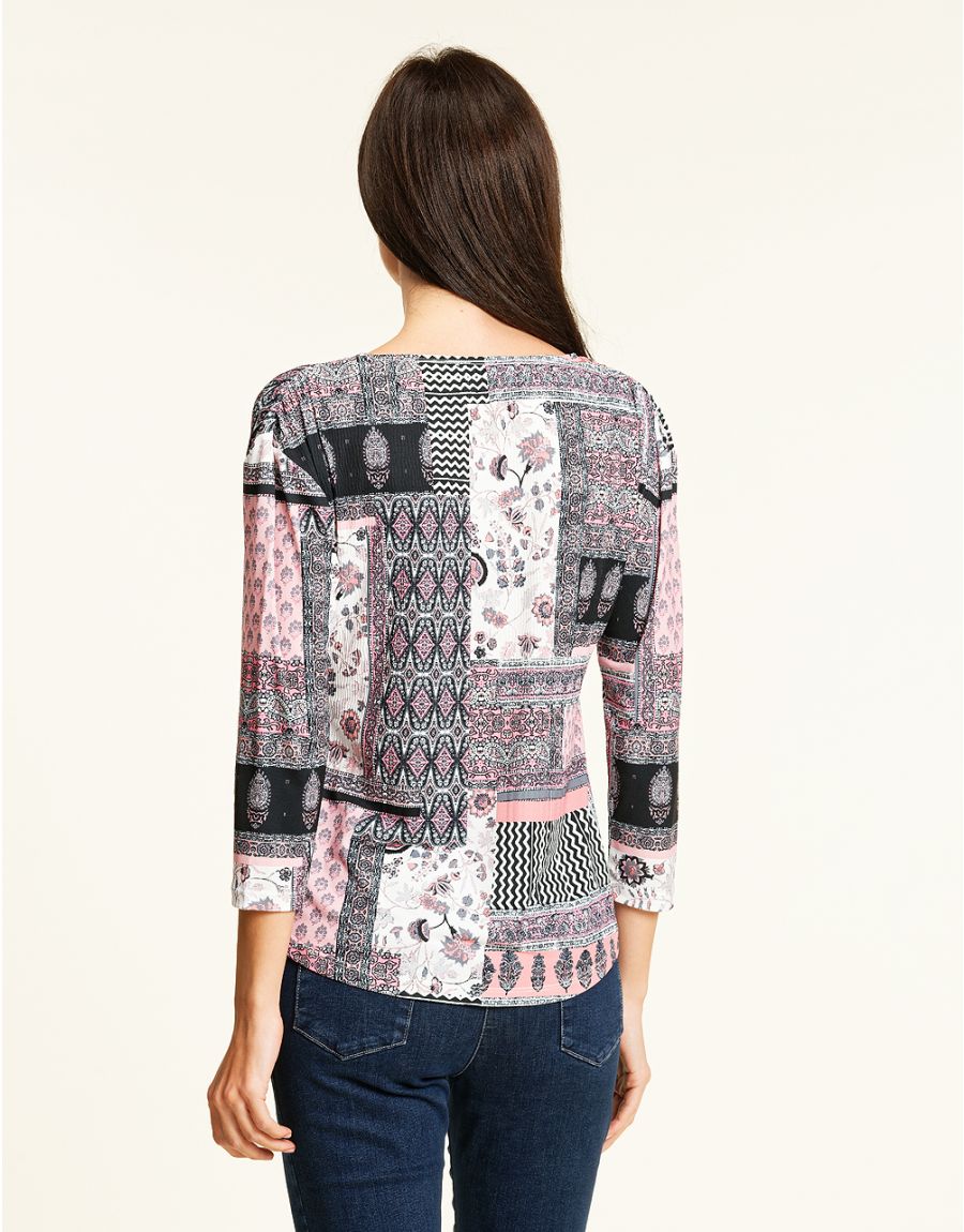 T-shirt stretch rose gris