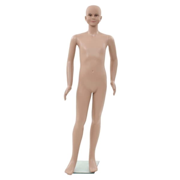 vidaXL Full-body barneutstillingsdukke med glassbase beige 140 cm