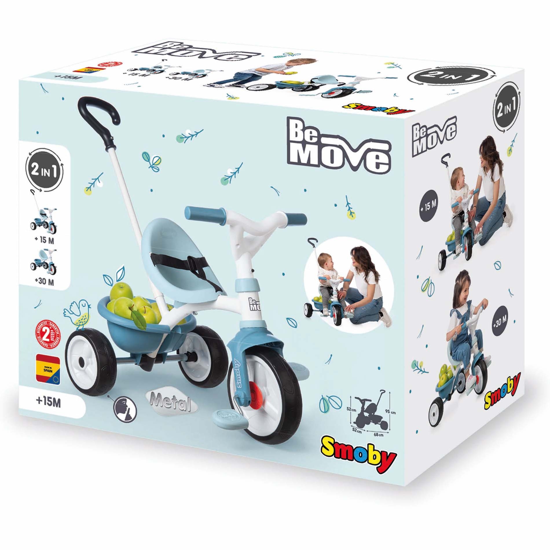 Smoby Driewieler BE FUN blauw - shop nu - Prénatal