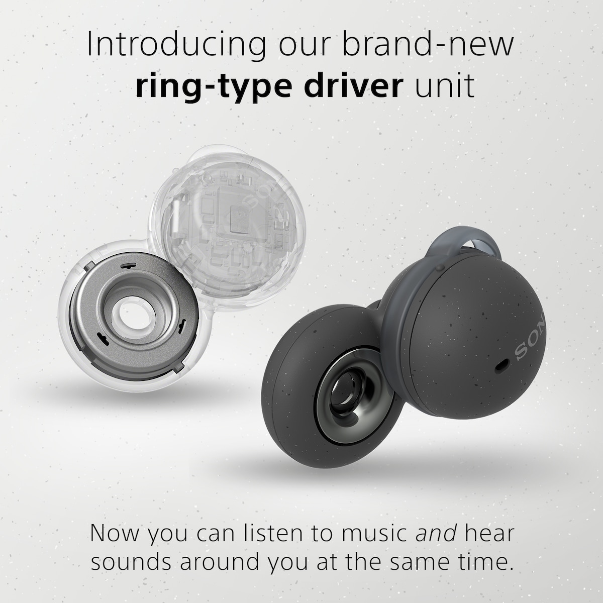 Sony LinkBuds helt trådløse in-ear hodetelefoner (grå)