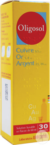 Oligosol Cuivre-Or-Argent Solution Buvable Flacon 60ml