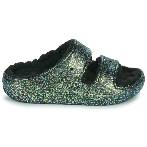 Crocs - Classic Cozzzy Glitter Sandal Negro / Glitter