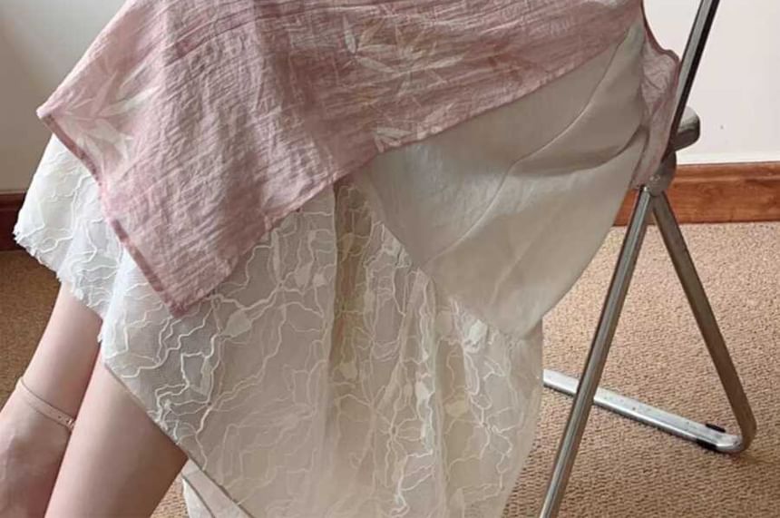 Vensazco - Kikkerjurk met korte mouwen en knopen in twee kleuren, gemodificeerde Hanfu-jurk in twee kleuren, midi-A-lijn