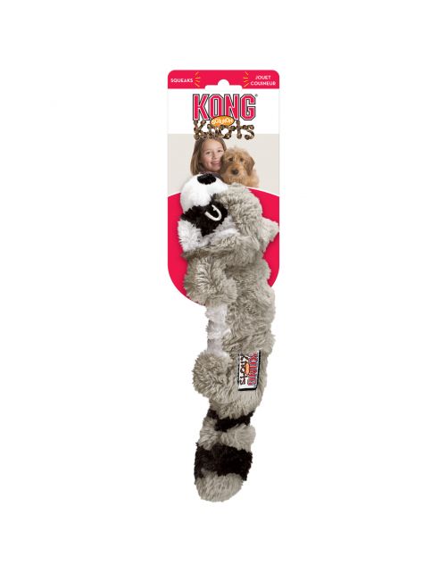 Kong Scrunch Knots Wasbeer Grijs - Hondenspeelgoed