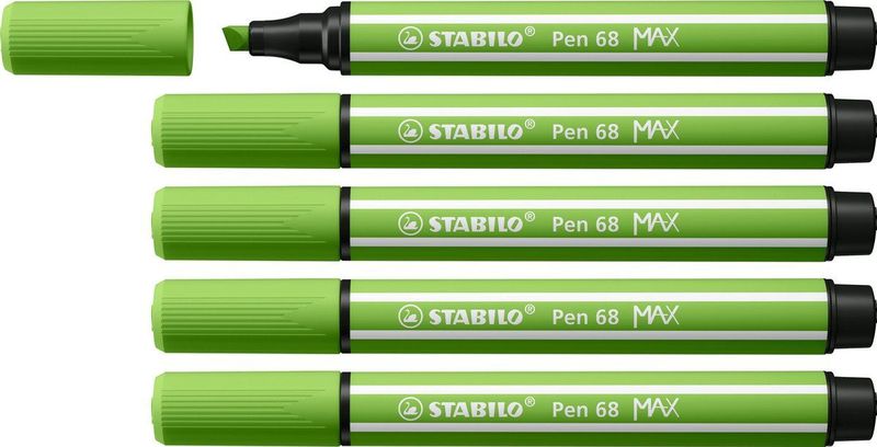 STABILO - Pen 68/33 Max - Viltstiften - Lichtgroen - 5 Stuks