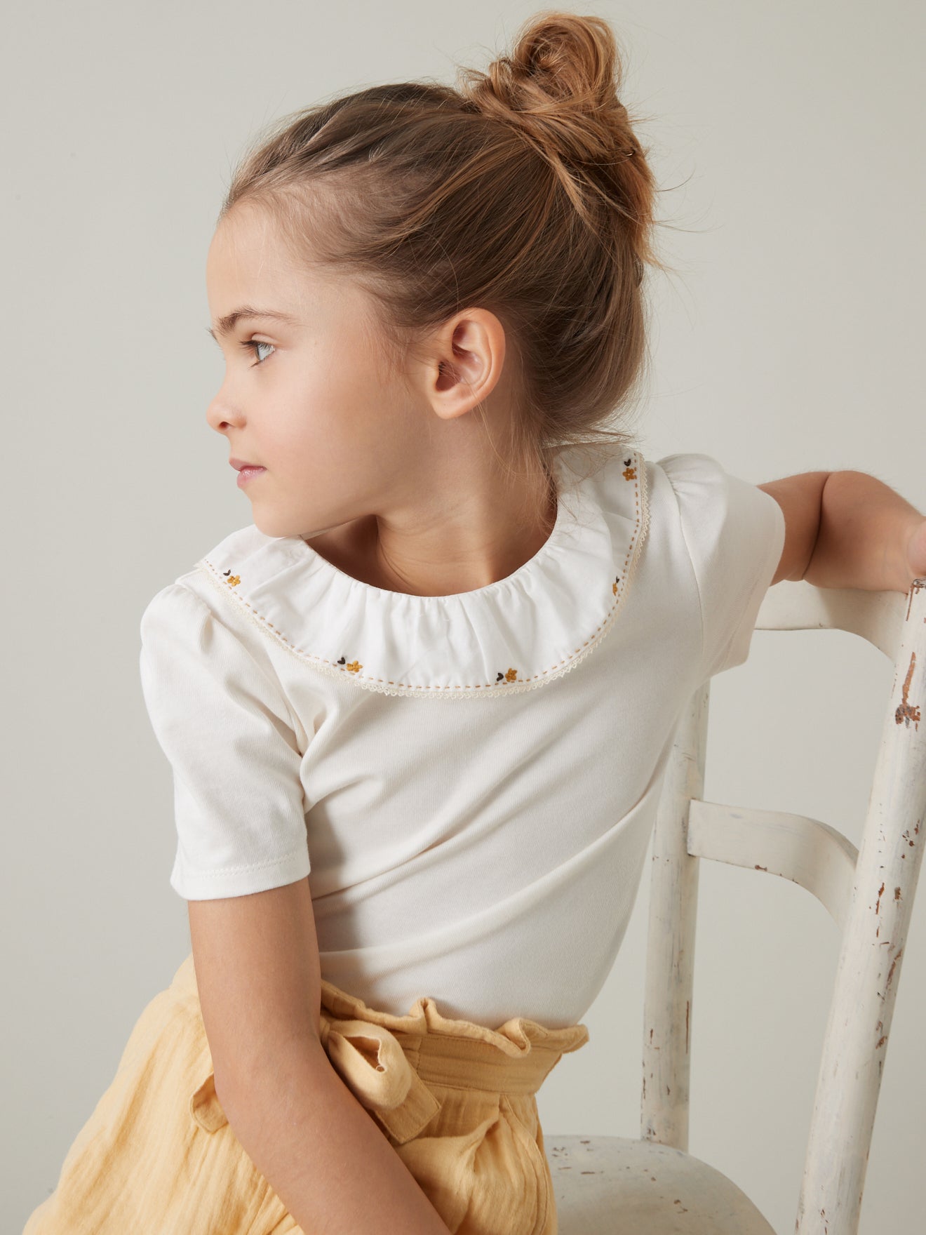 T-shirt brodé Fille - Coton bio