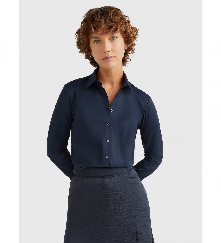Camisa Tommy Hilfiger Heritage Slim azul marinho