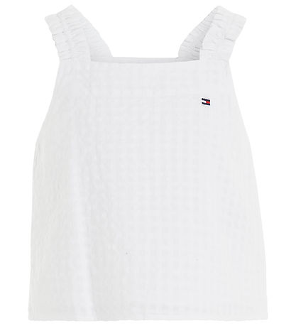 Tommy Hilfiger Top - Seersucker-Gingham - Weiß