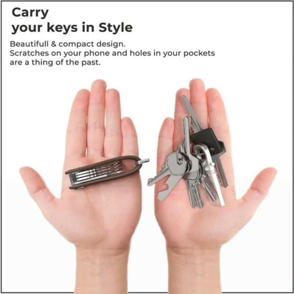 Key Organizer Leather Key Holder Key Ring Black