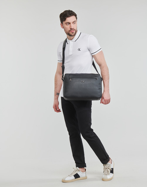Calvin Klein Jeans - TIPPING SLIM POLO - Blanc / Noir