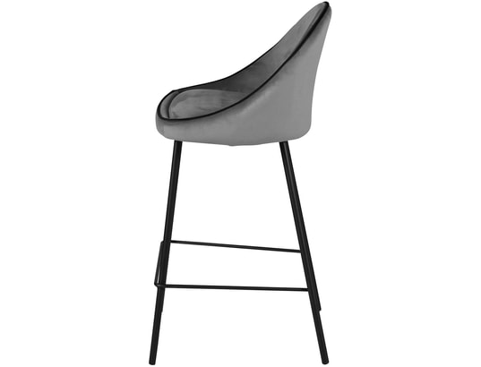 CONCEPT1 - Tabouret de bar Lot de 2 T. Maya anthracite velours (bar)