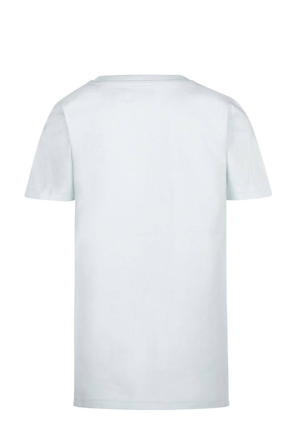 No Way Monday T-shirt met printopdruk lichtblauw