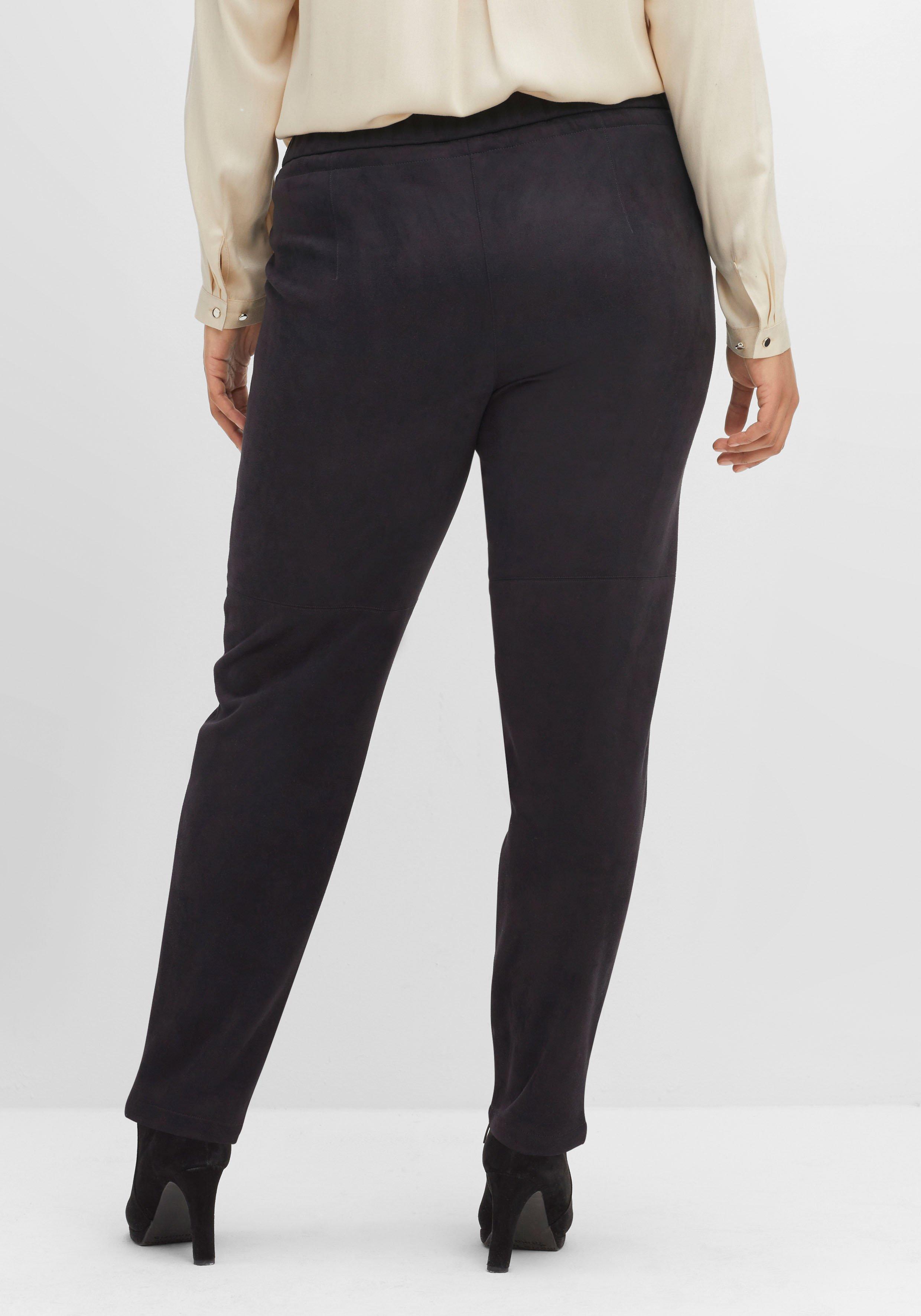 Joggpants aus Velourslederimitat, mit Ziernaht vorn