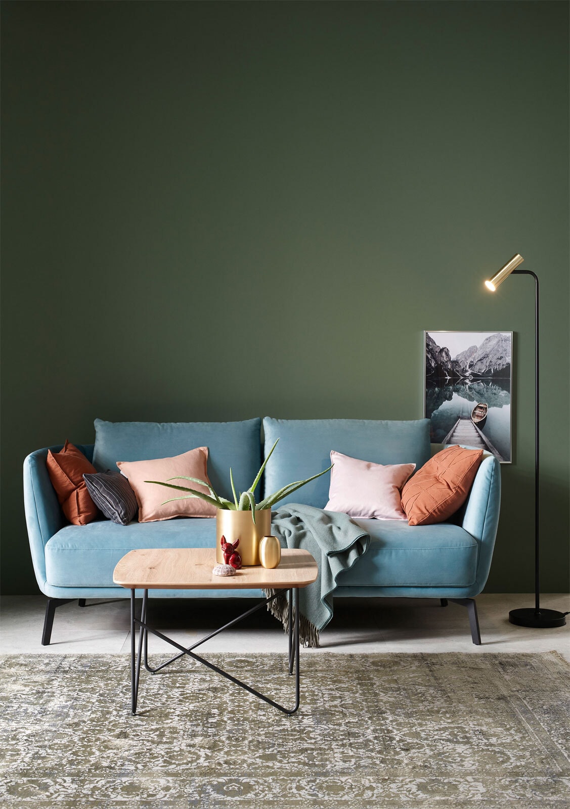 SCHÖNER WOHNEN-Kollektion Teppich VELVET 160 x 230 cm olivgrün