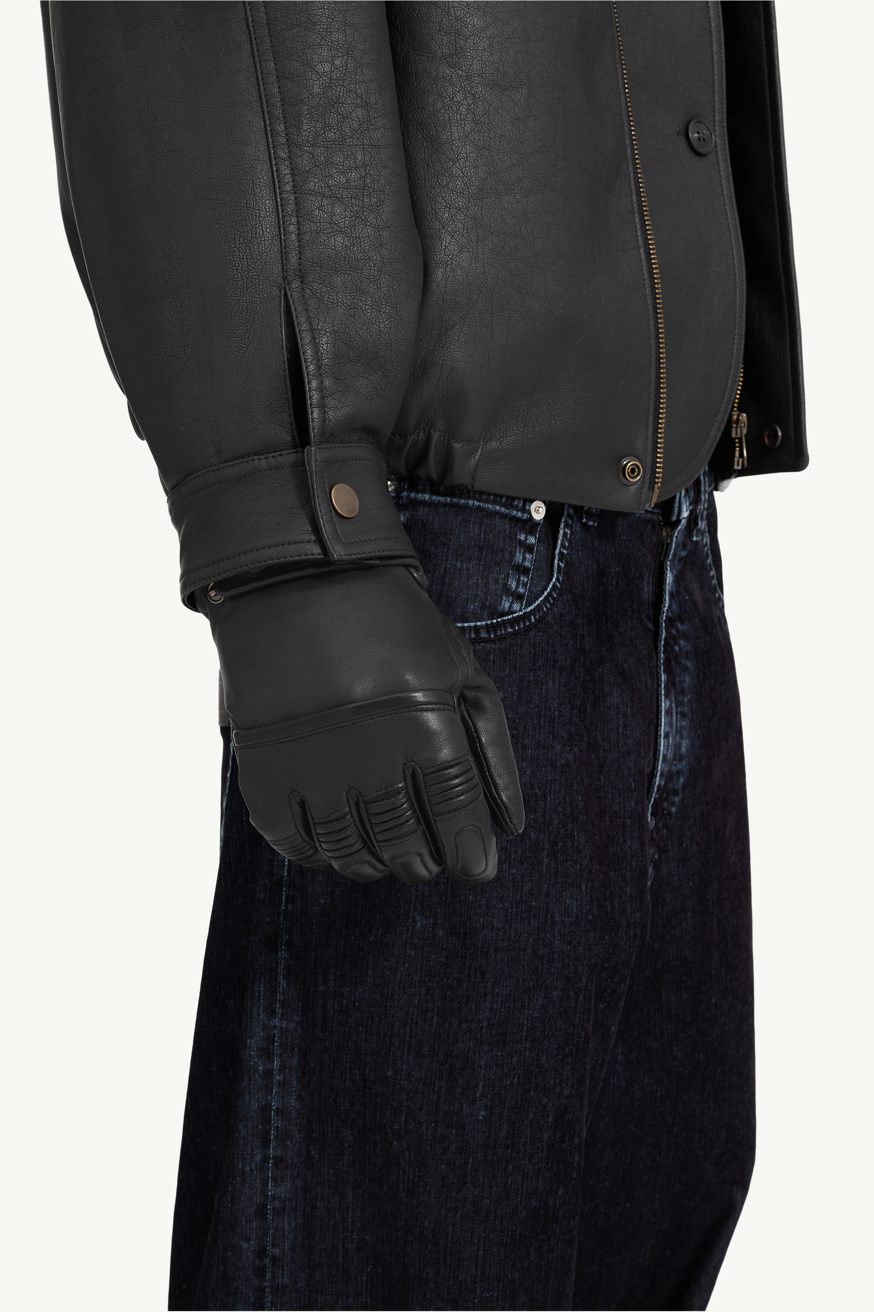 Gants en cuir MM6 x Agnelle pour homme | MM6 Noir