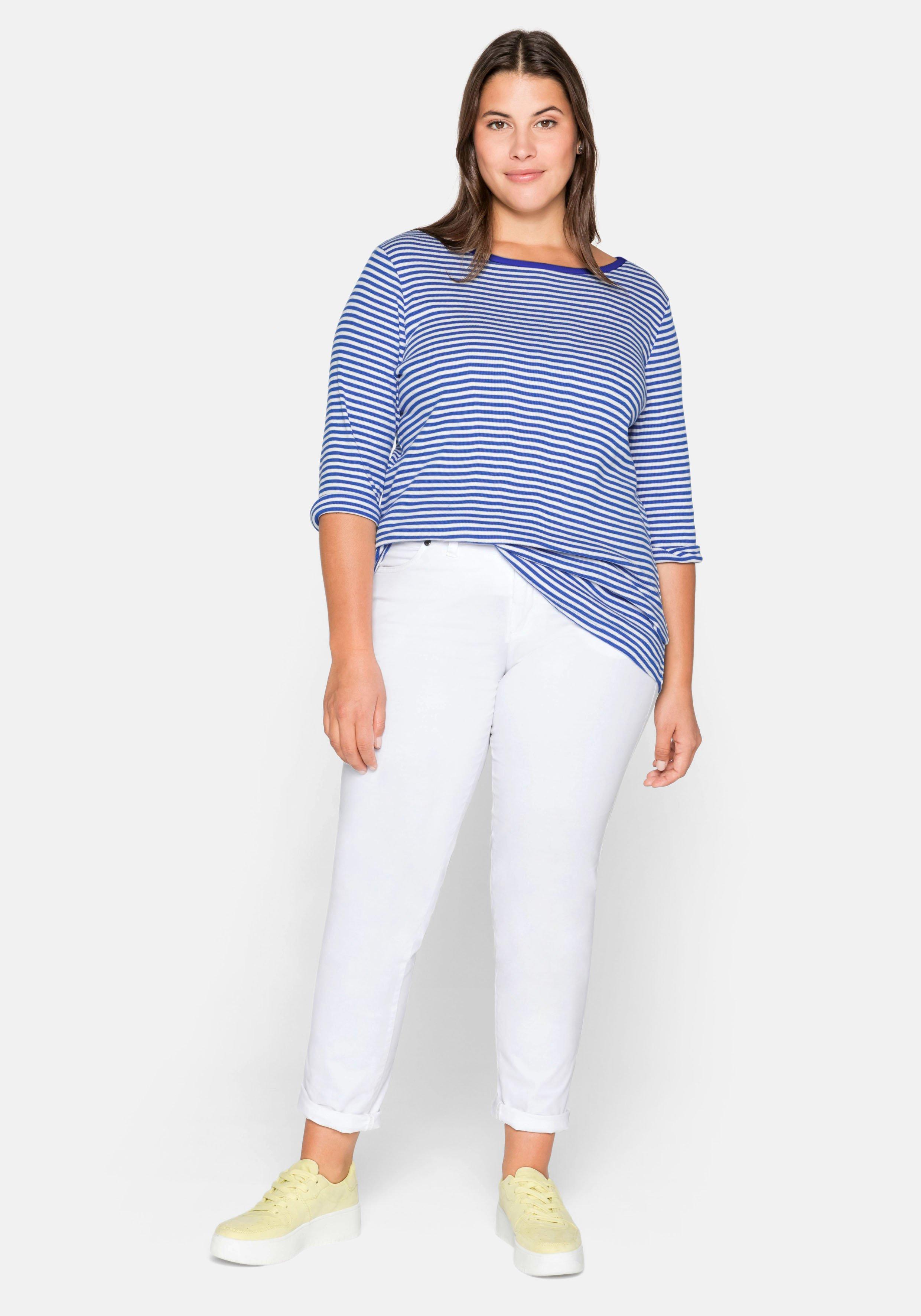3/4-Arm-Shirt mit garngefärbten Ringeln