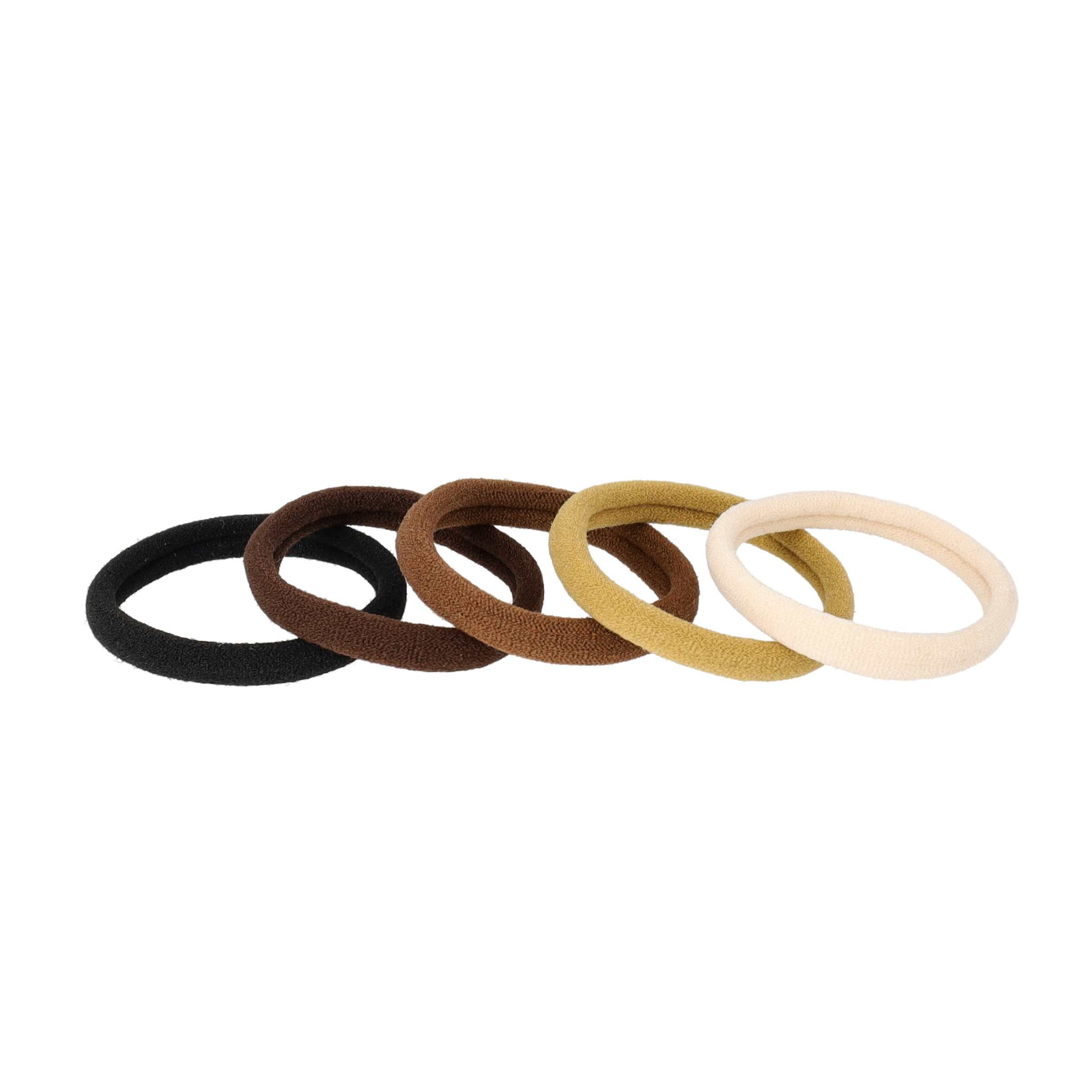 (48er Set) Elastische Haargummis Haarband ohne Metall Ø4cm - Braun