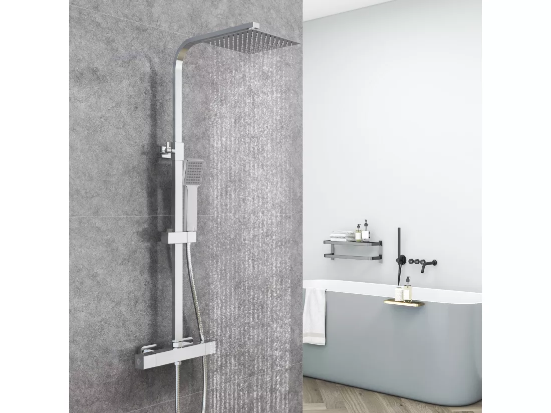 AICA Colonne de douche thermostatique, avec mitigeur thermostatique