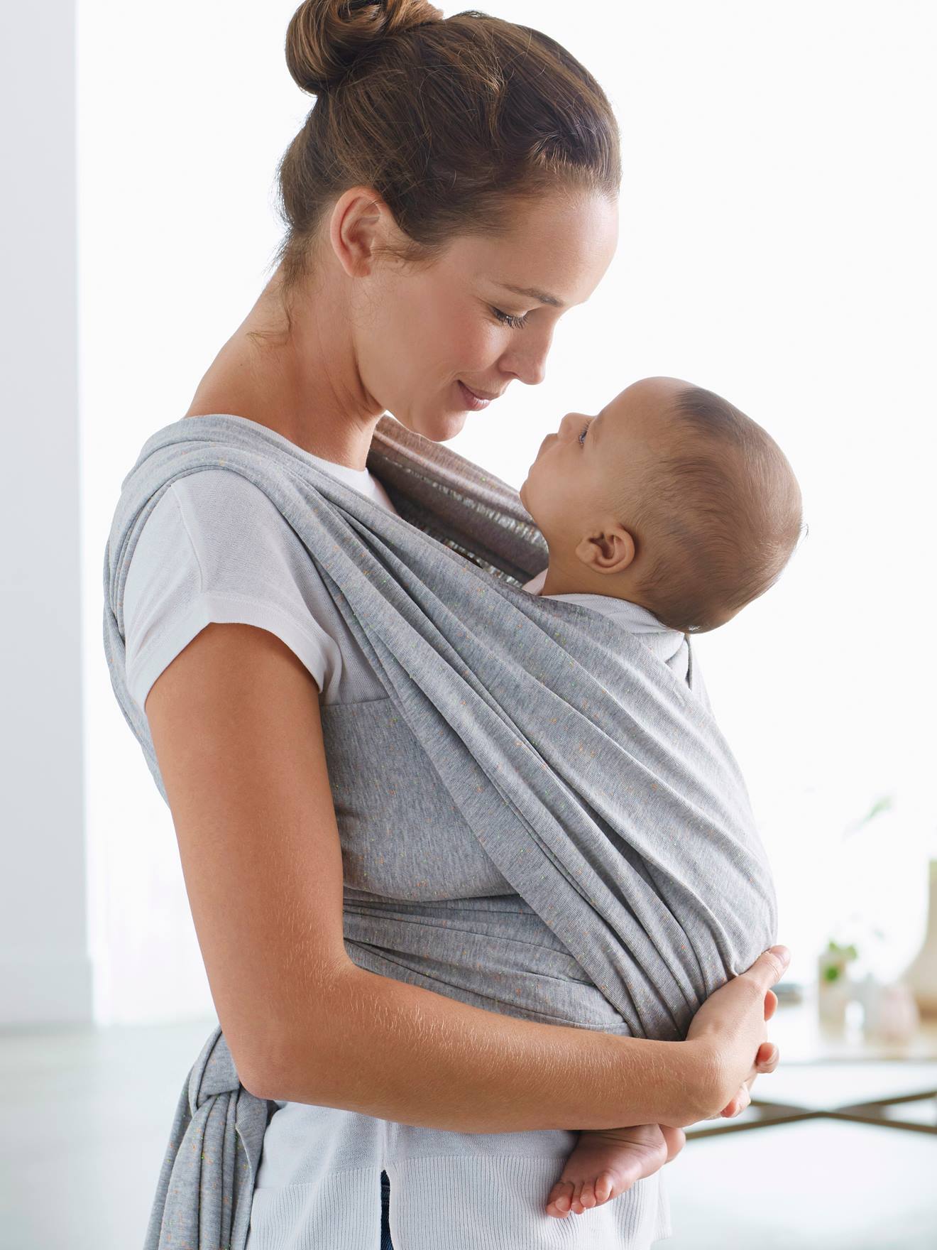 Canguru para bebê VERTBAUDET, branco resistente com estampa