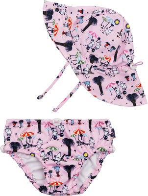 Mummitrollet UV-Sett Badebleie og Solhatt, Rosa